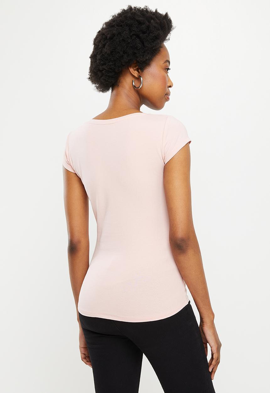 SISSY BOY - Fitted cap sleeve logo top - pink