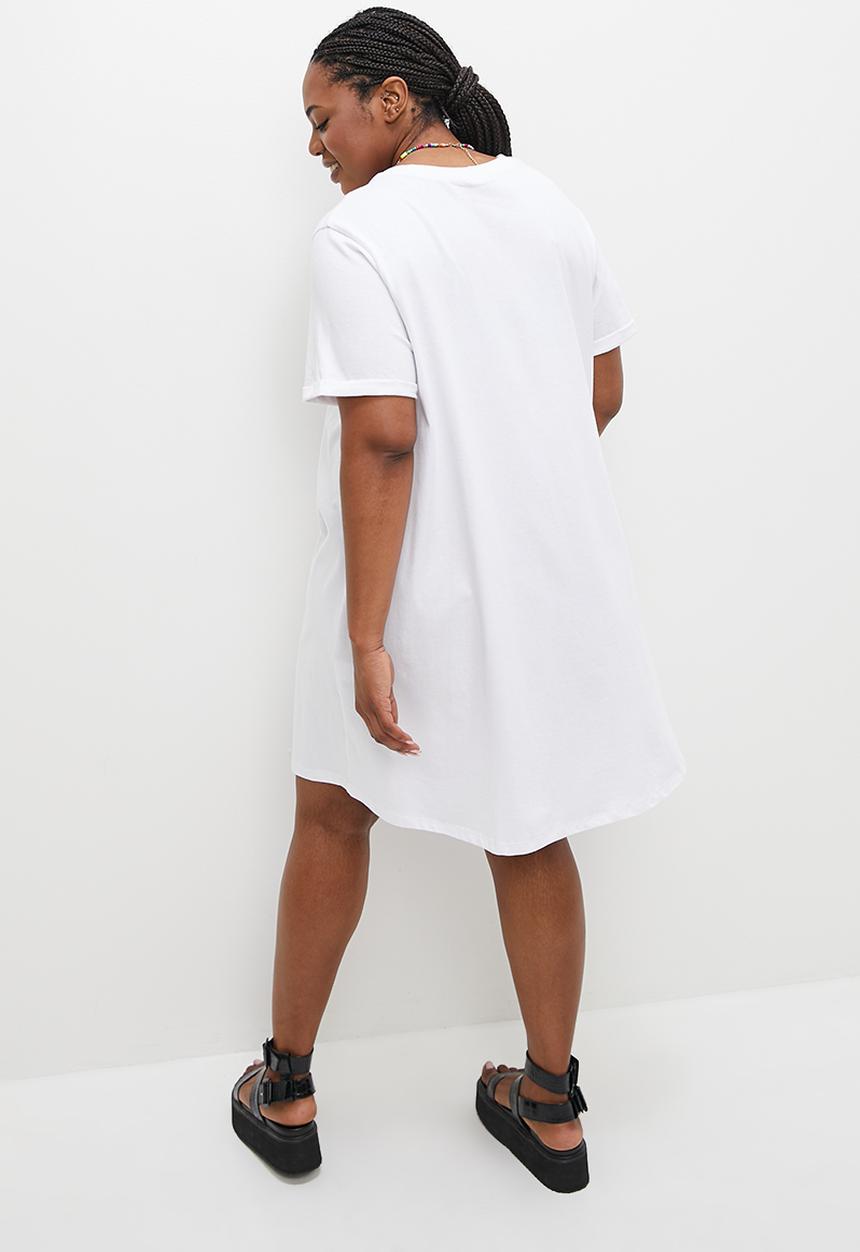 Blake - Plus mini T-shirt dress - white