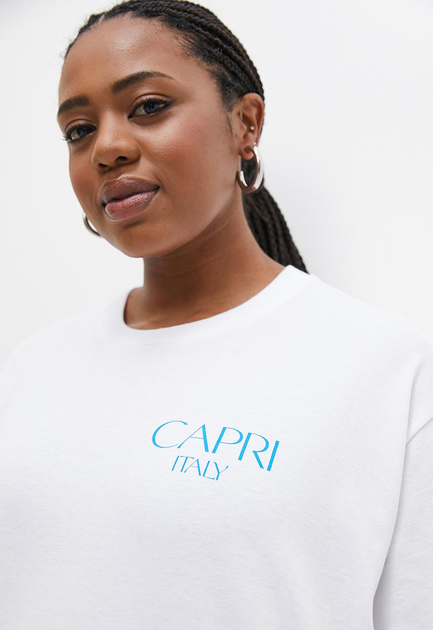 Blake - Oversized tee with print - white