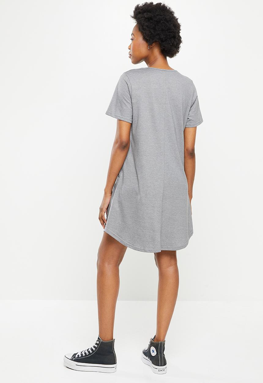 Fox - Heater T-shirt dress - dark grey melange