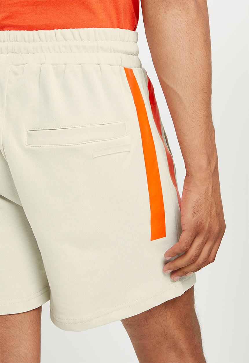 urban° - Urban contrast matt plastisol printed short - oyster mushroom