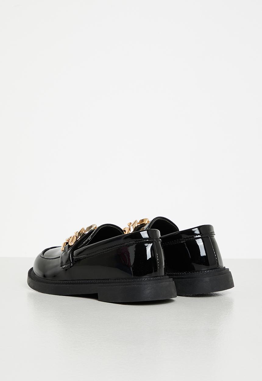 Pop Candy - Girls loafer with chain - black
