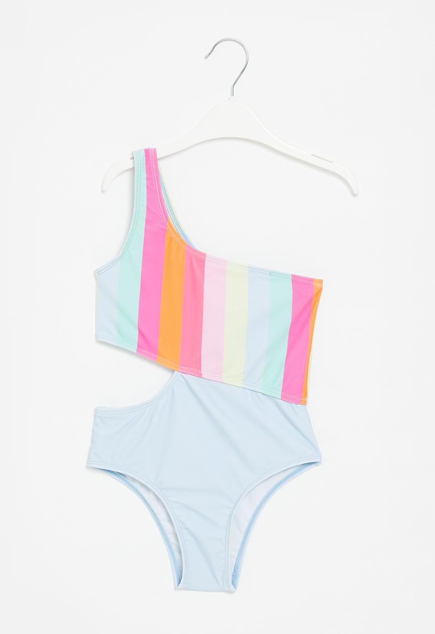 Rebel Republic - Girls one arm swimsuit - multi