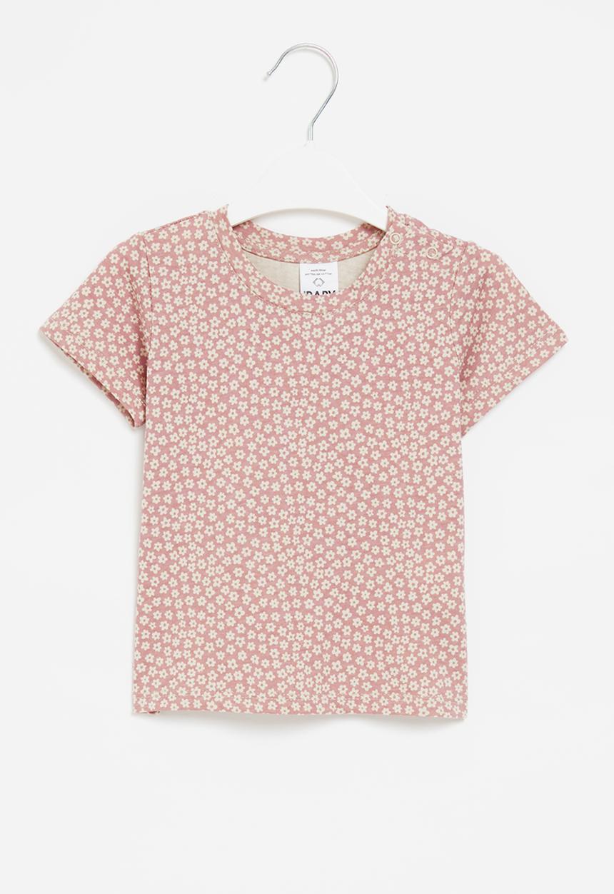 Cotton On - Jamie short sleeve tee - dusty berry/luna floral