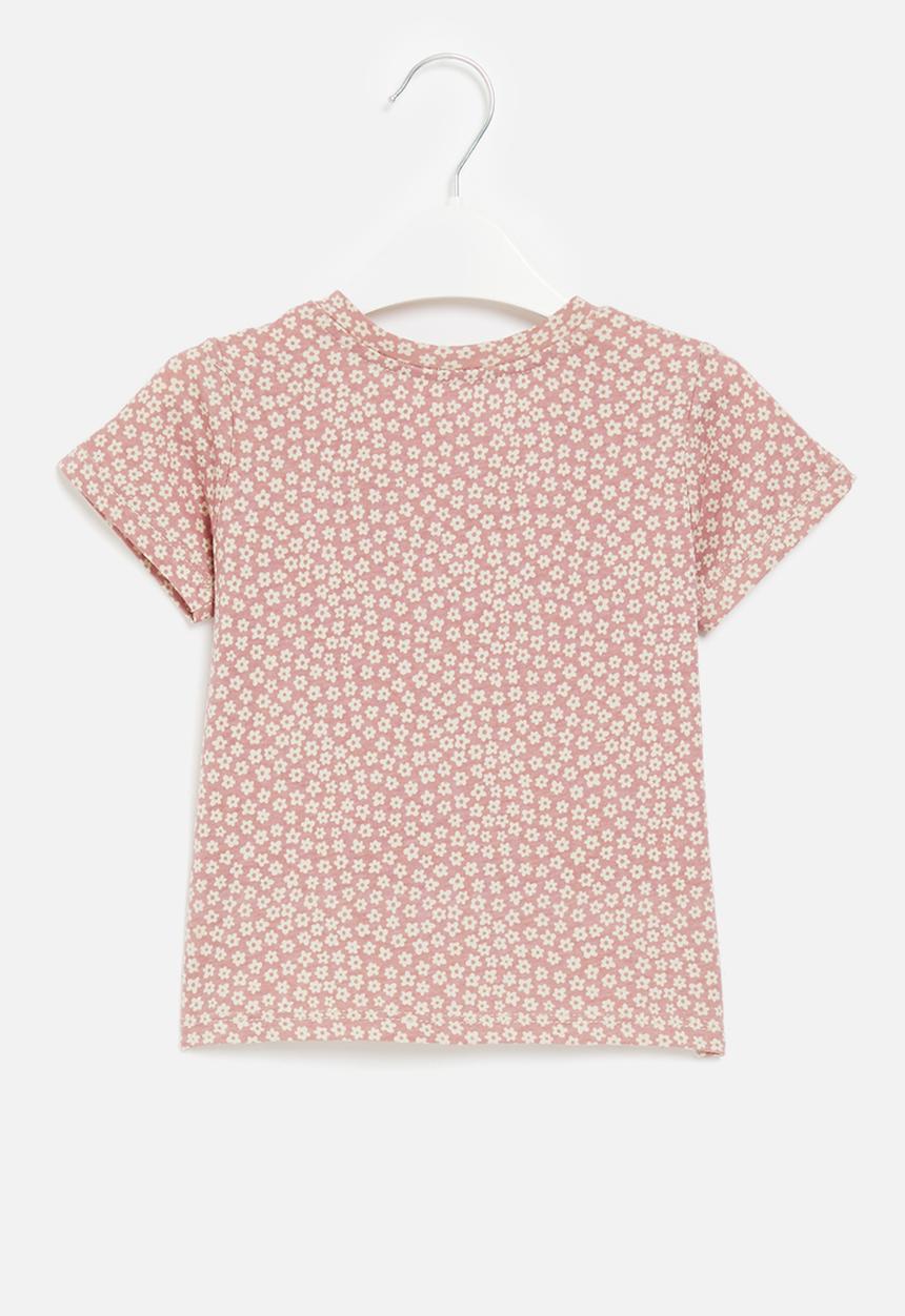 Cotton On - Jamie short sleeve tee - dusty berry/luna floral