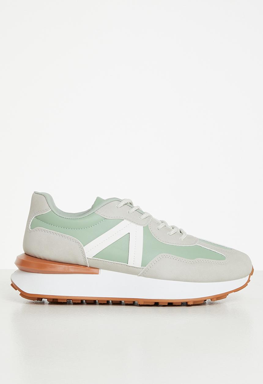 Tom Tom - Noah sporty lace-up sneaker - grey & sage