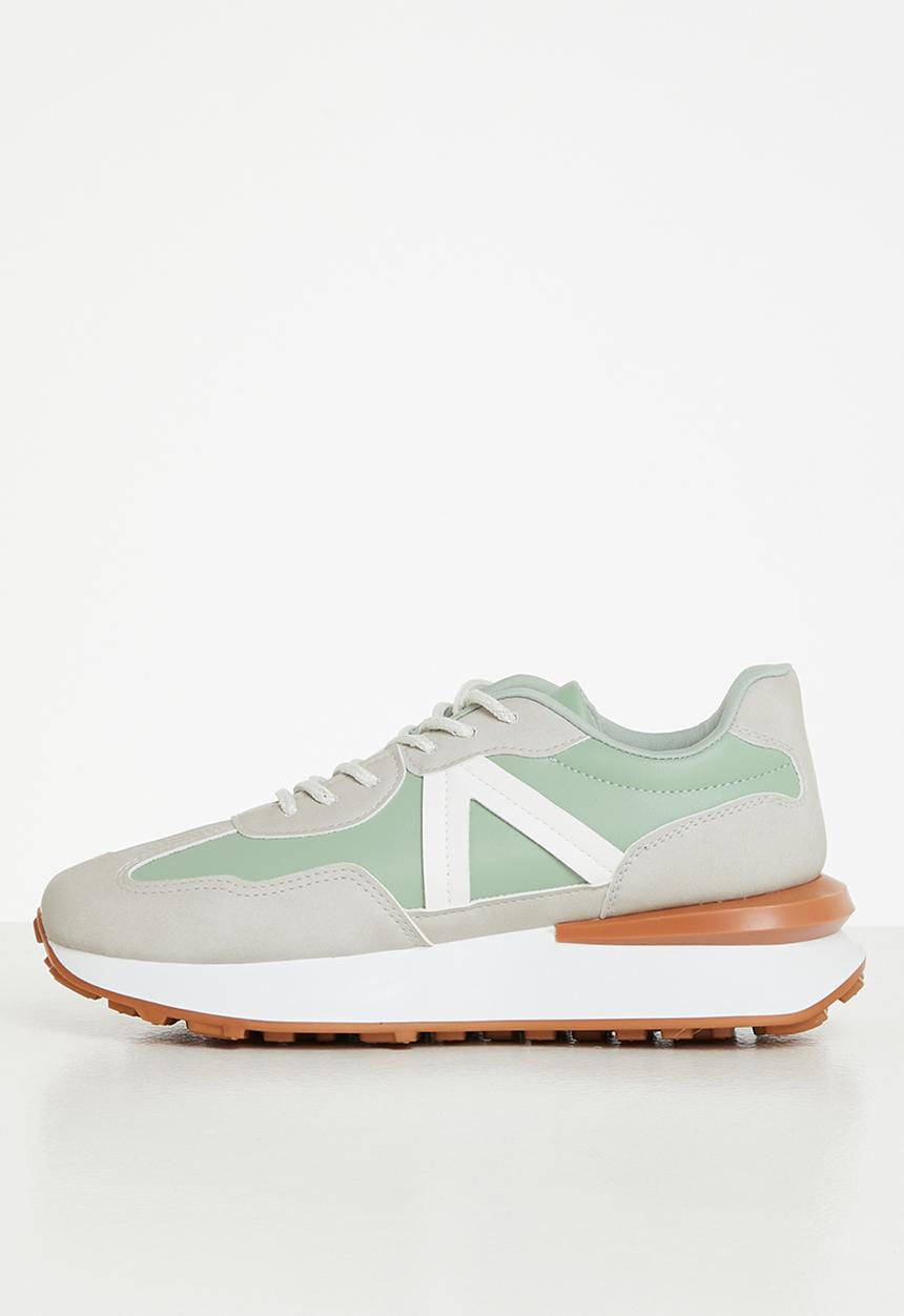 Tom Tom - Noah sporty lace-up sneaker - grey & sage