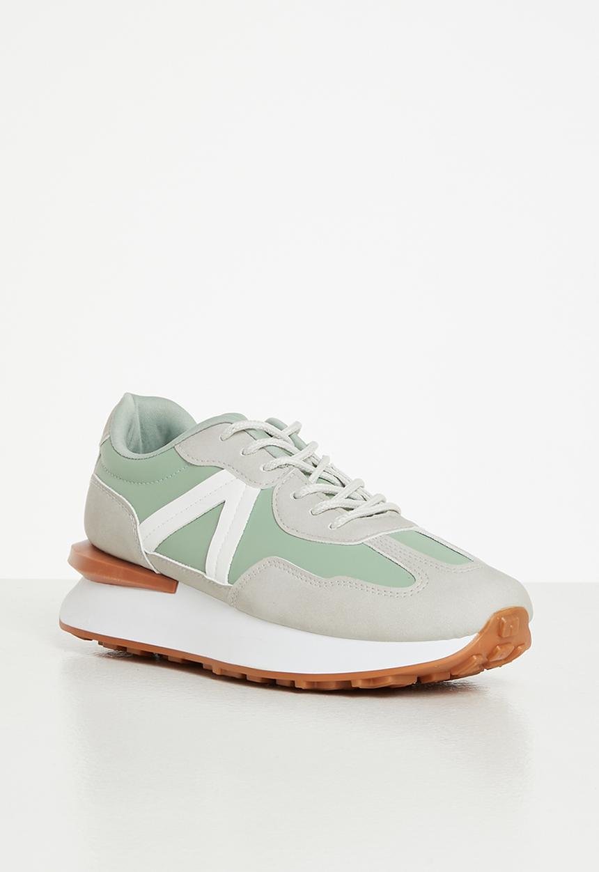 Tom Tom - Noah sporty lace-up sneaker - grey & sage