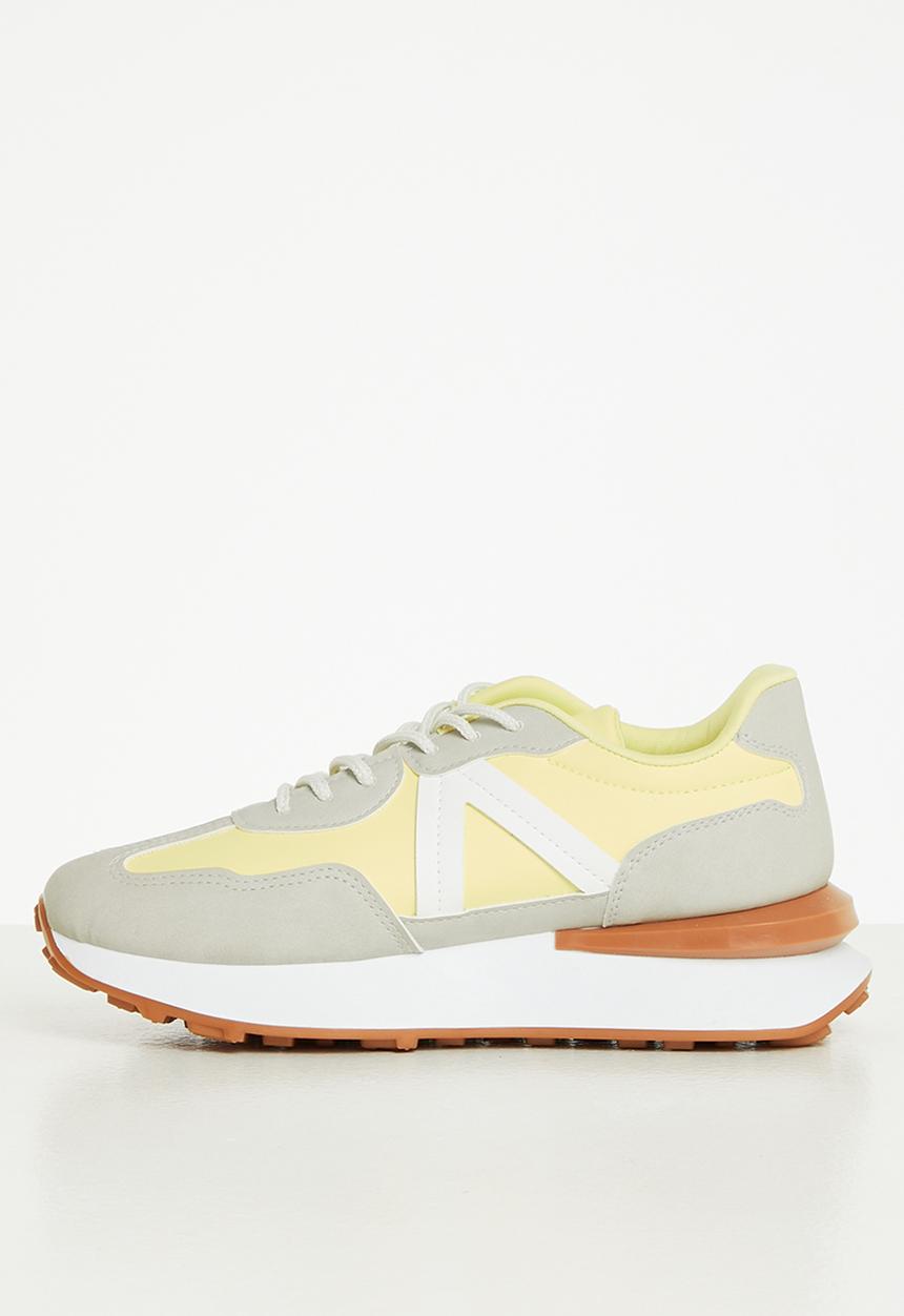 Tom Tom - Noah sporty lace-up sneaker - grey & yellow