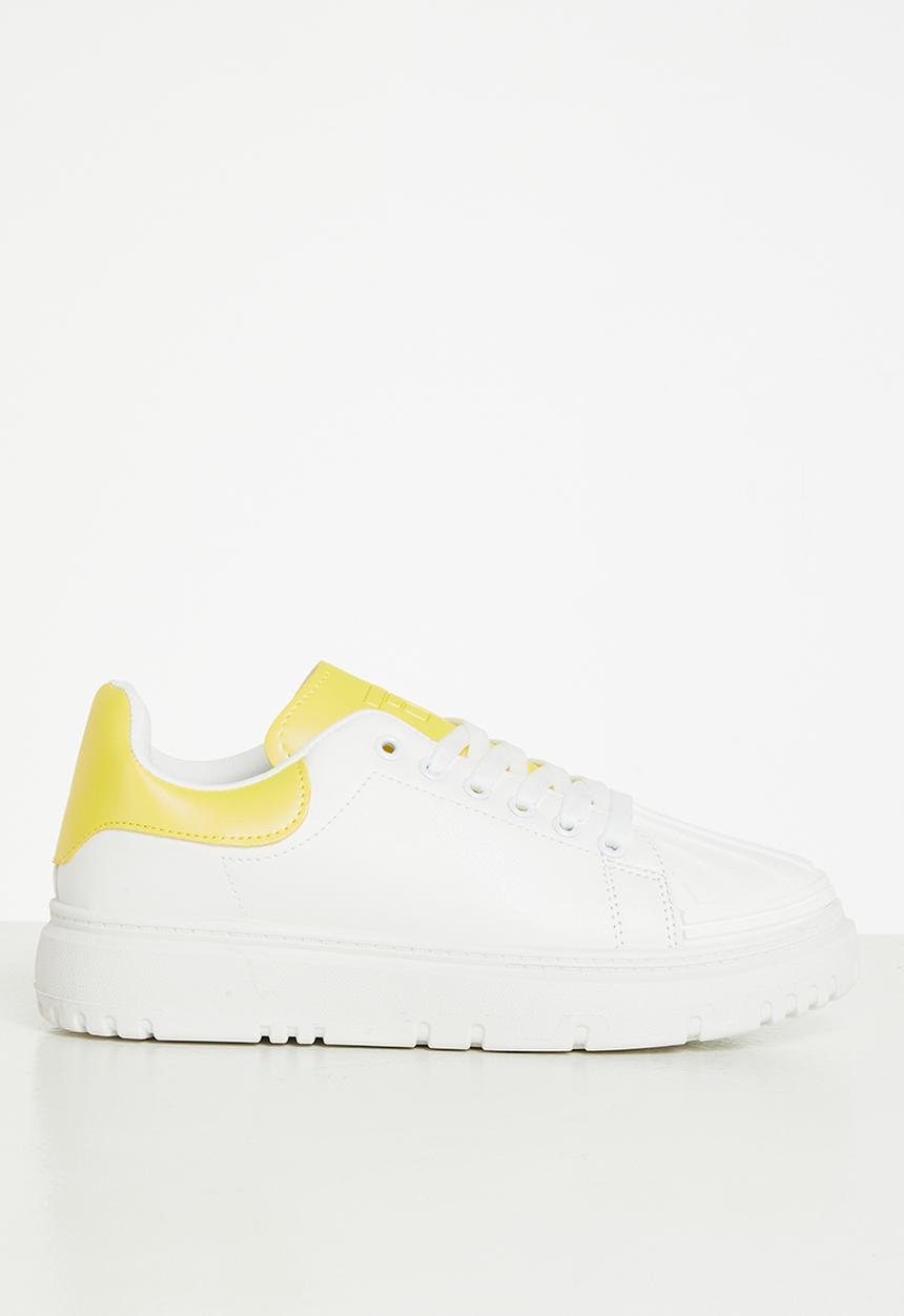 Tom Tom - Charlie lace-up sneaker - white & yellow