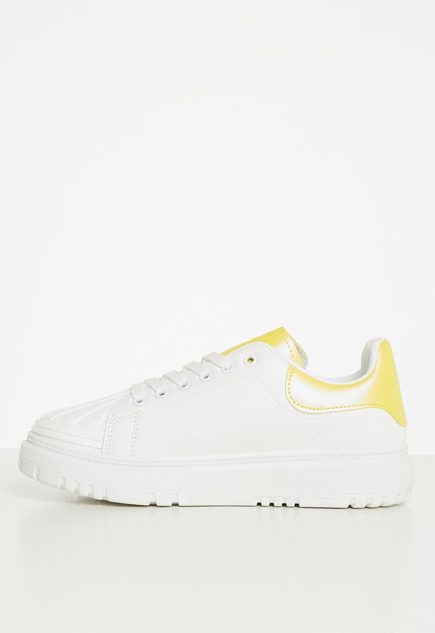 Tom Tom - Charlie lace-up sneaker - white & yellow