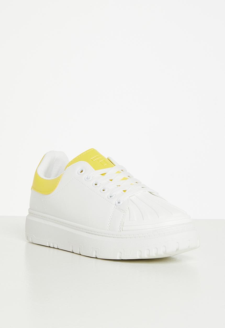 Tom Tom - Charlie lace-up sneaker - white & yellow
