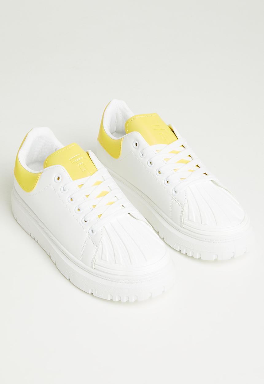 Tom Tom - Charlie lace-up sneaker - white & yellow