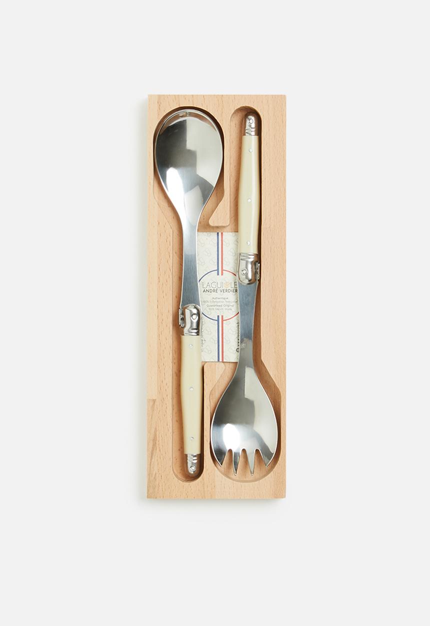 André Verdier - Laguiole salad servers 2 piece set - ivory