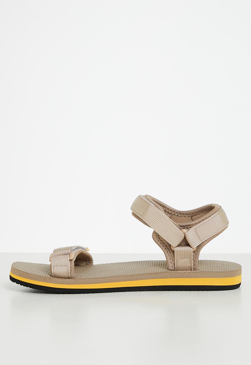 Tom Tom - Dream 2 velcro strap sandal - taupe & mustard