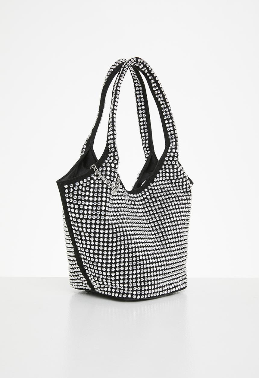 SISSY BOY - Bling shoulder bag - black & silver