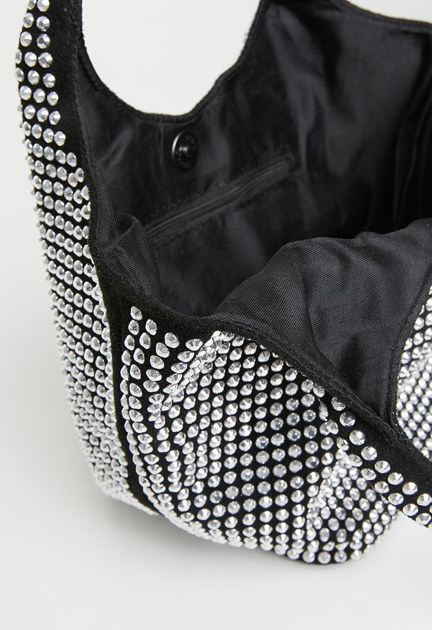 SISSY BOY - Bling shoulder bag - black & silver