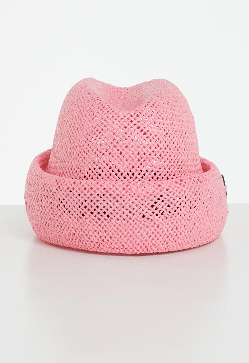 Simon and Mary - Straw military fez - pink