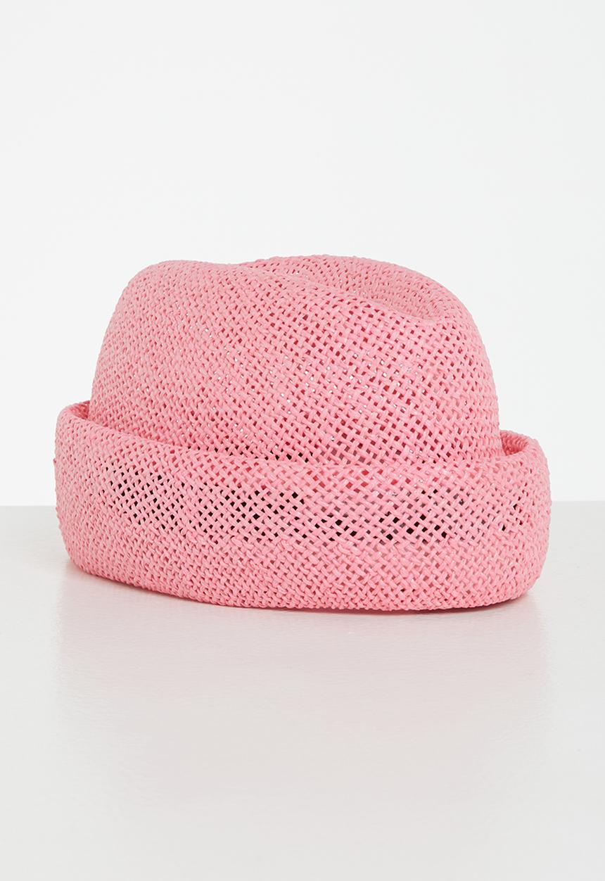 Simon and Mary - Straw military fez - pink