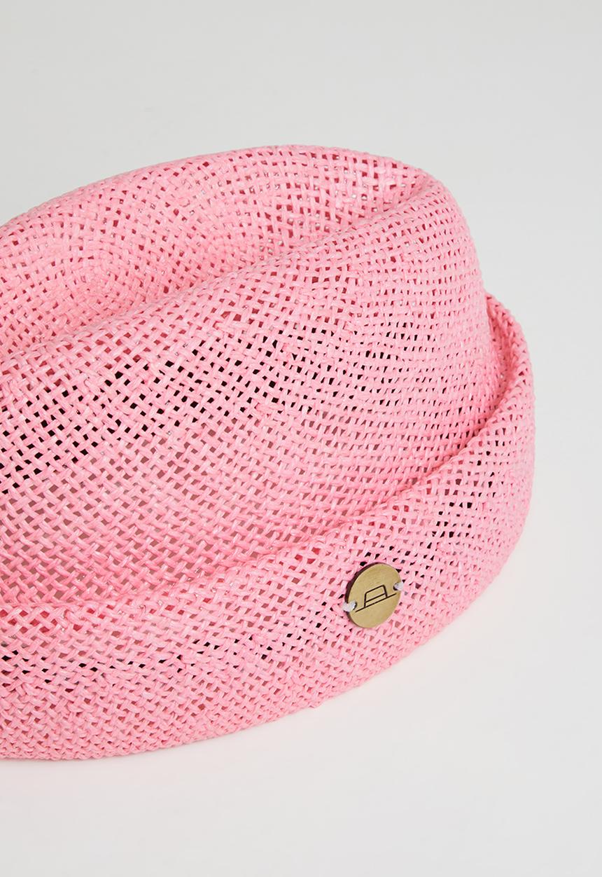 Simon and Mary - Straw military fez - pink