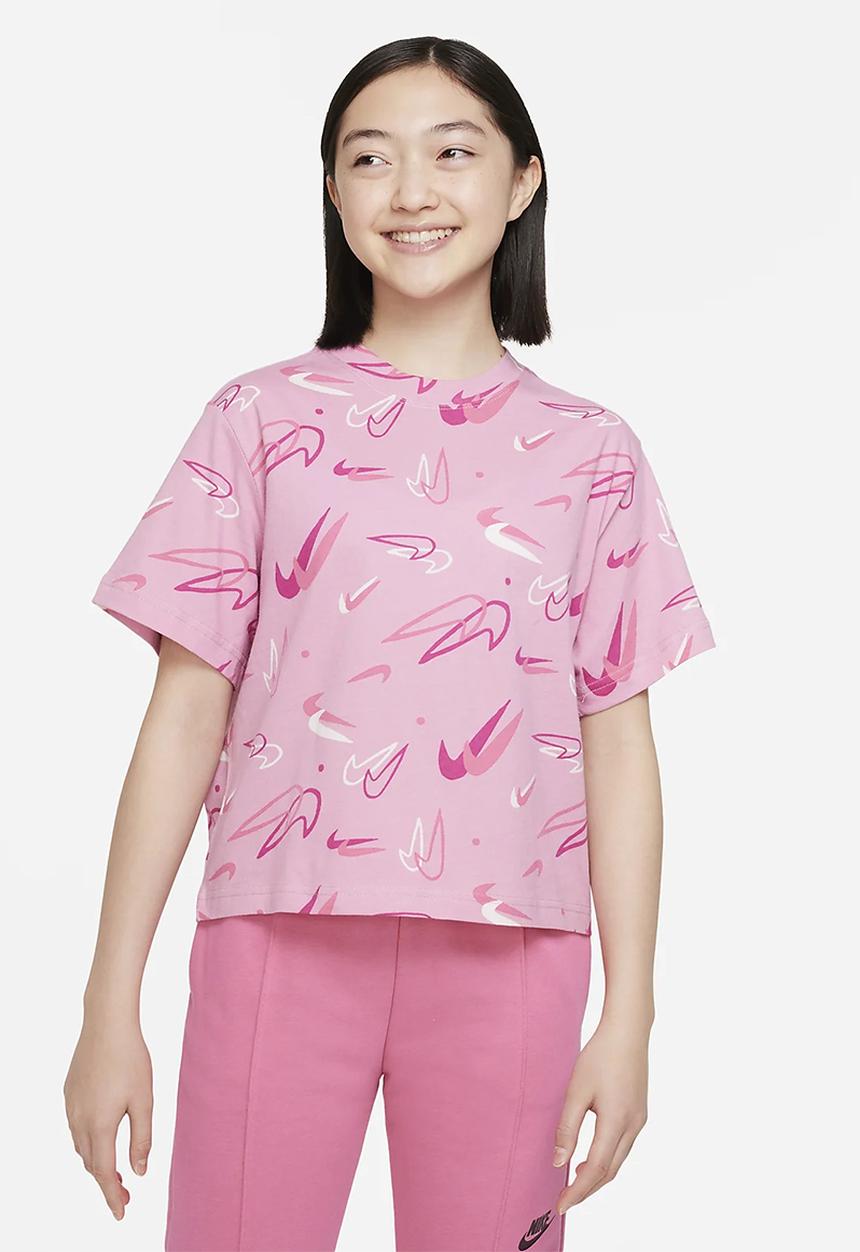 Nike - Nike sportswear tee boxy swooshfetti - elemental pink