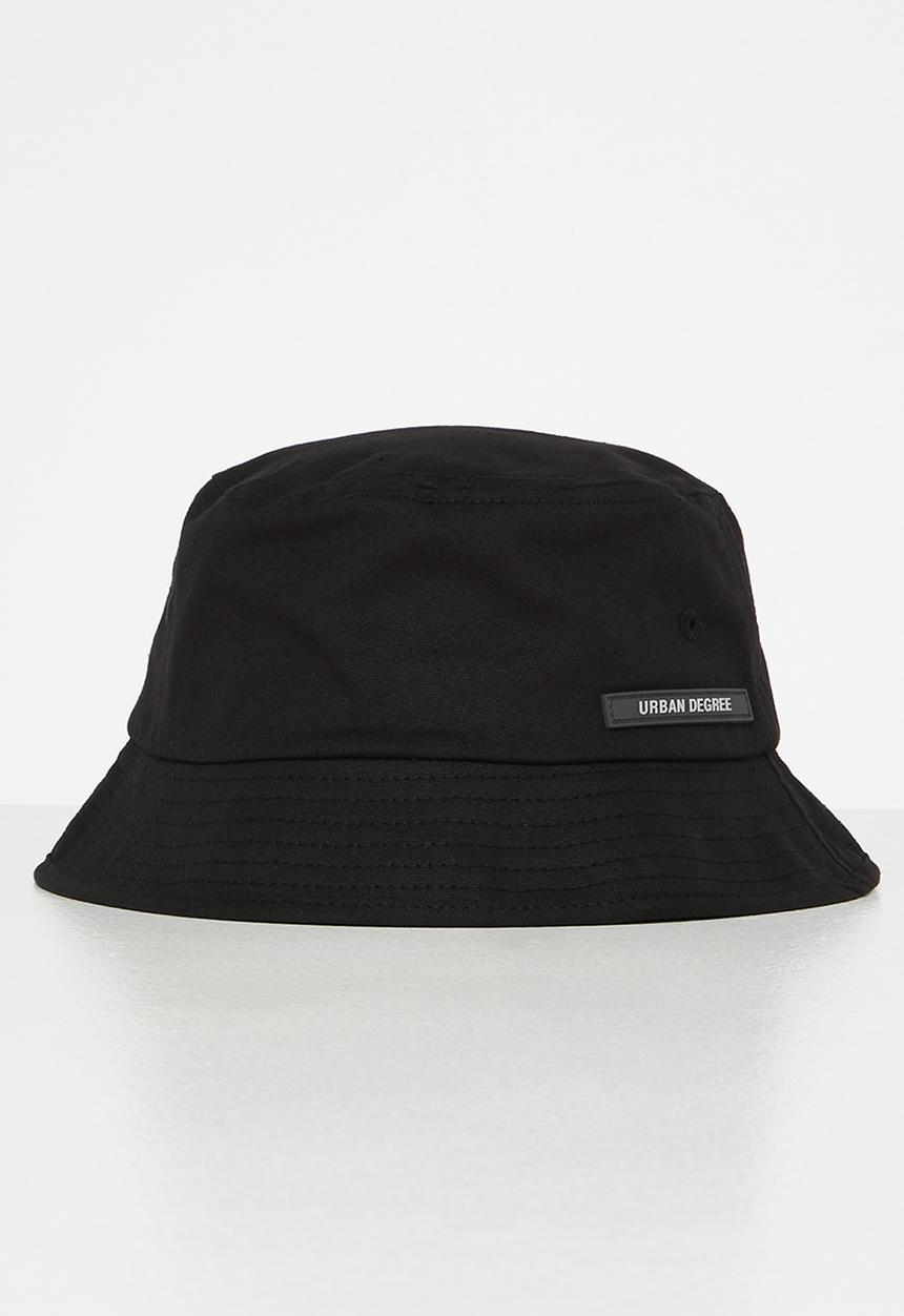 urban° - Urban canvas bucket tonal rubber badge cap -  jet black