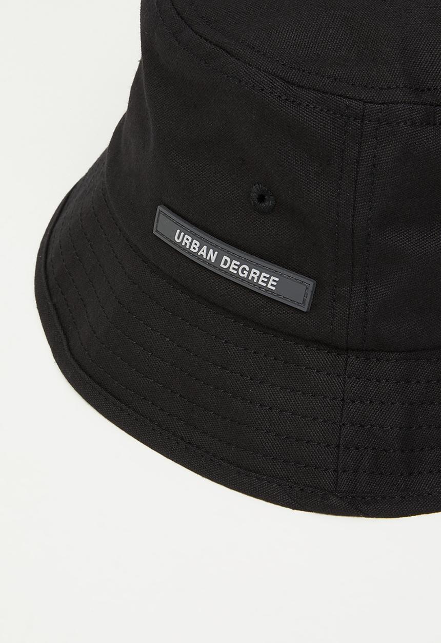 urban° - Urban canvas bucket tonal rubber badge cap -  jet black