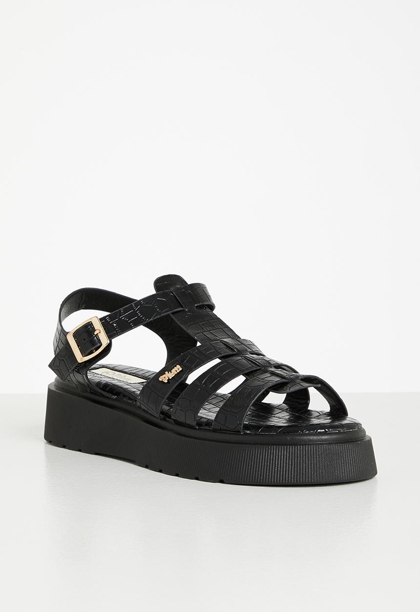 Plum - Resmas flatform sandal - black