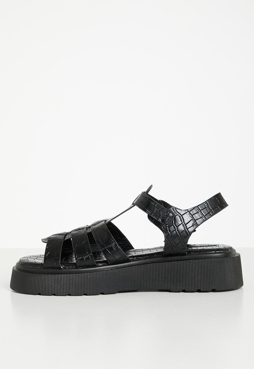 Plum - Resmas flatform sandal - black