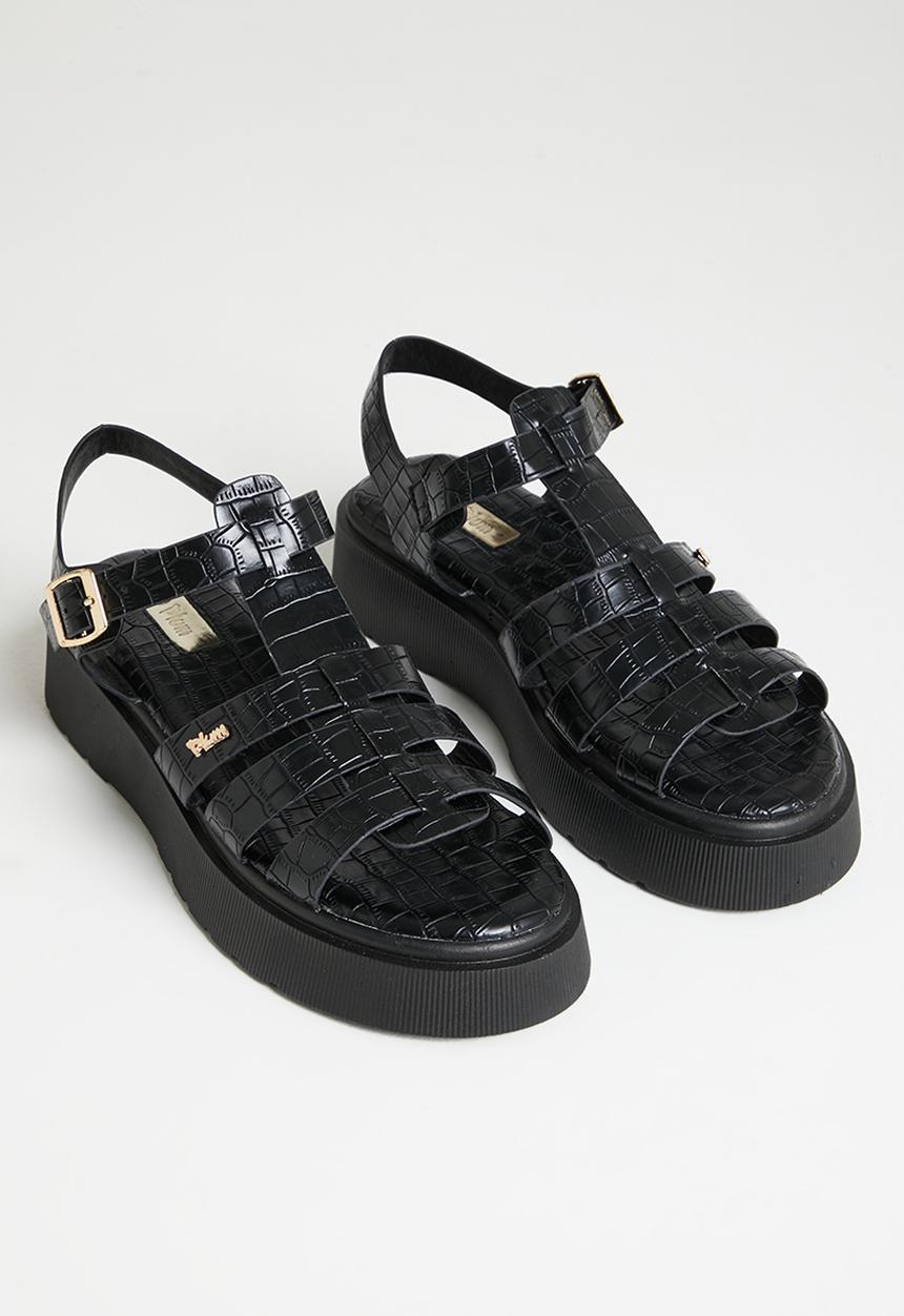 Plum - Resmas flatform sandal - black