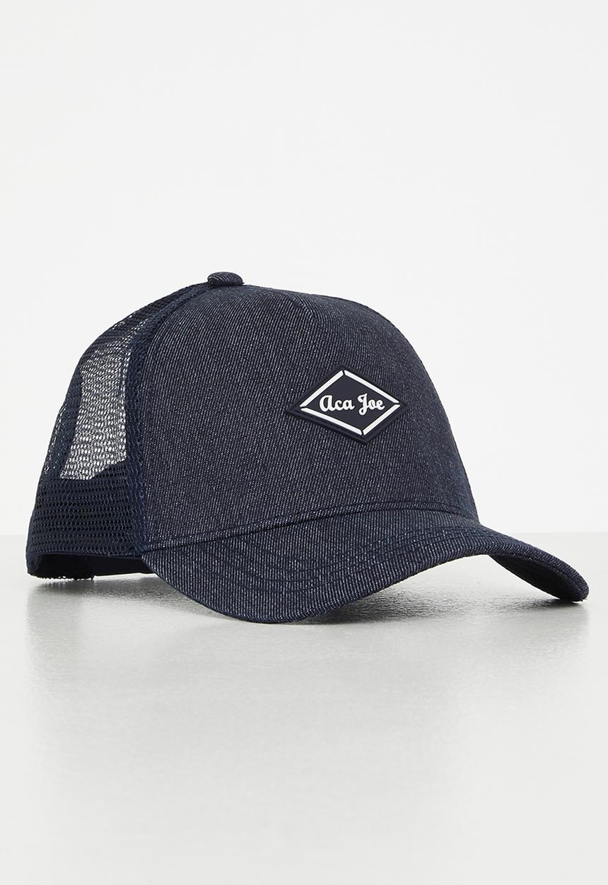 Aca Joe - Aca joe cotton denim front with rubber badge & mesh - blue denim