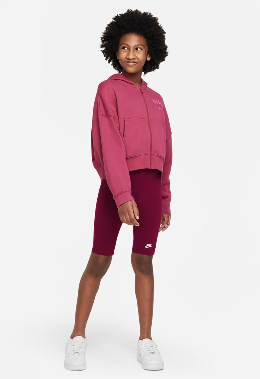 Nike - Nike Sportswear bike 9 in short - dark beetroot & white