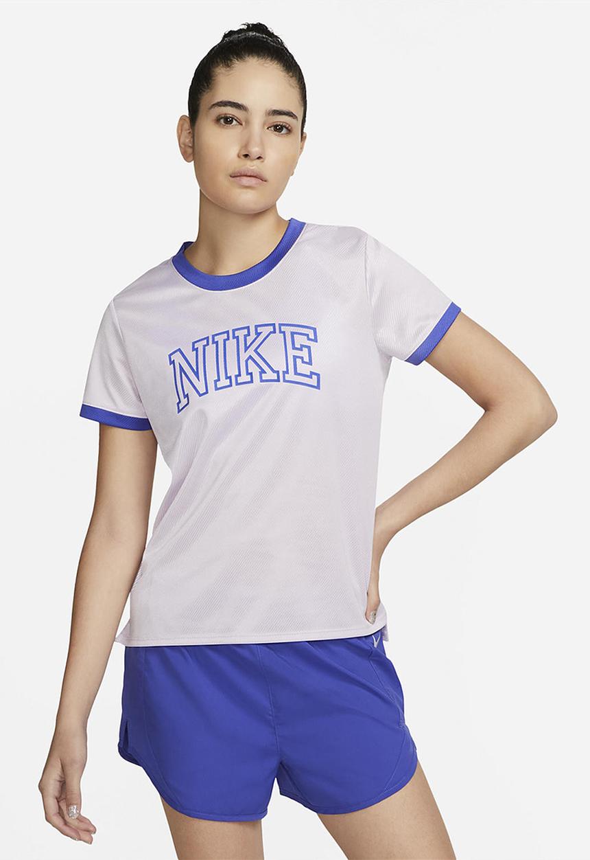 Nike - W nk df swoosh run ss top - doll & lapis