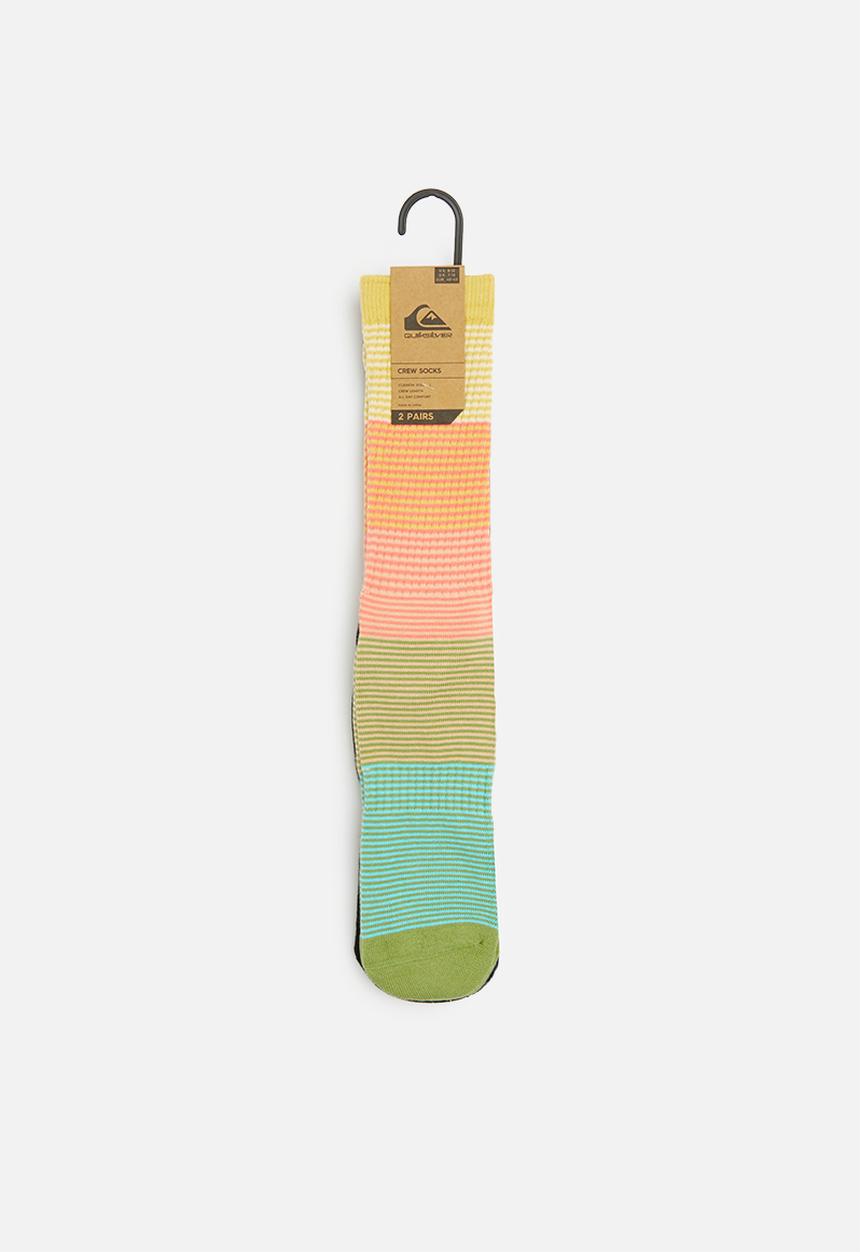 Quiksilver - Quicksilver 2pk crew multi stripe - black & multi