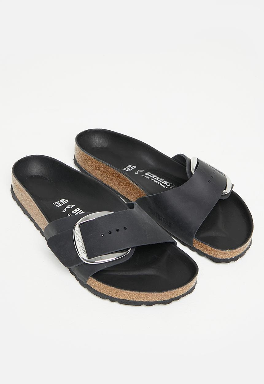 Birkenstock - Madrid big buckle waxy oiled leather regular - black