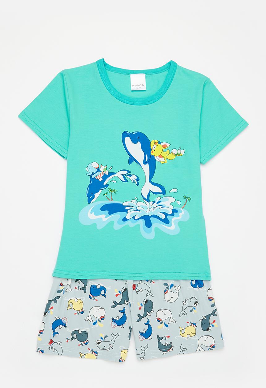 Pop Candy - Dolphin pj set - blue/grey