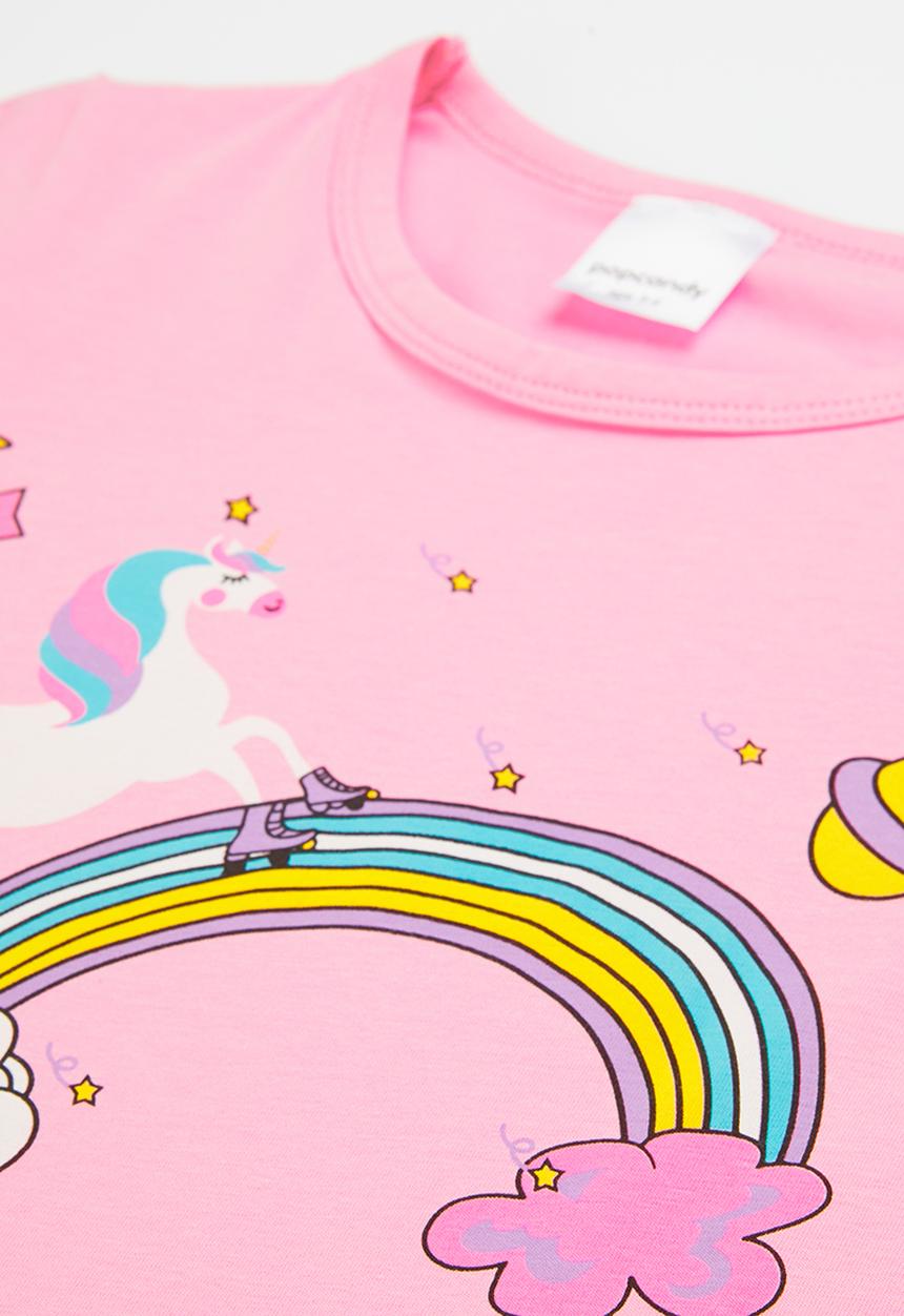Pop Candy - Unicorn rainbow pj set - pink & black