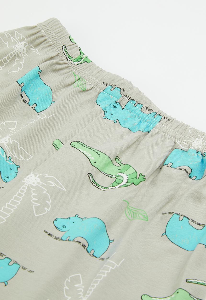 Pop Candy - Dino surfing pj set - blue/grey