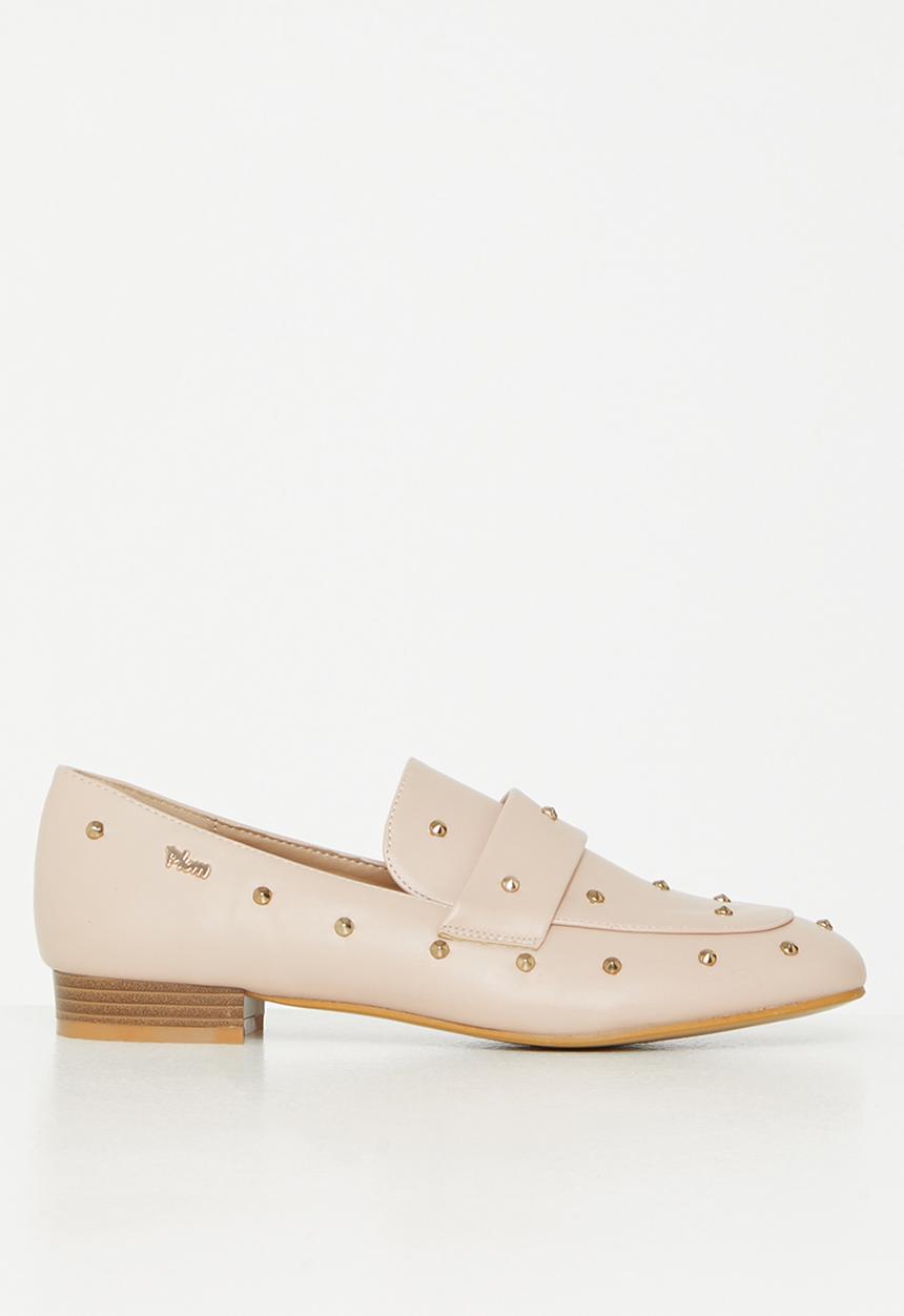 Plum - Optic studded loafer - neutral