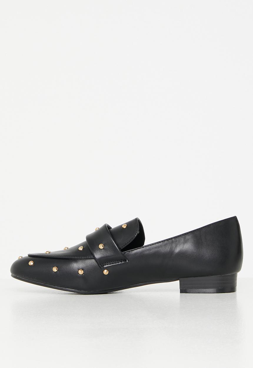 Plum - Optic studded loafer - black