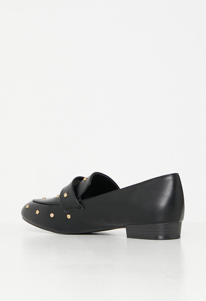 Plum - Optic studded loafer - black