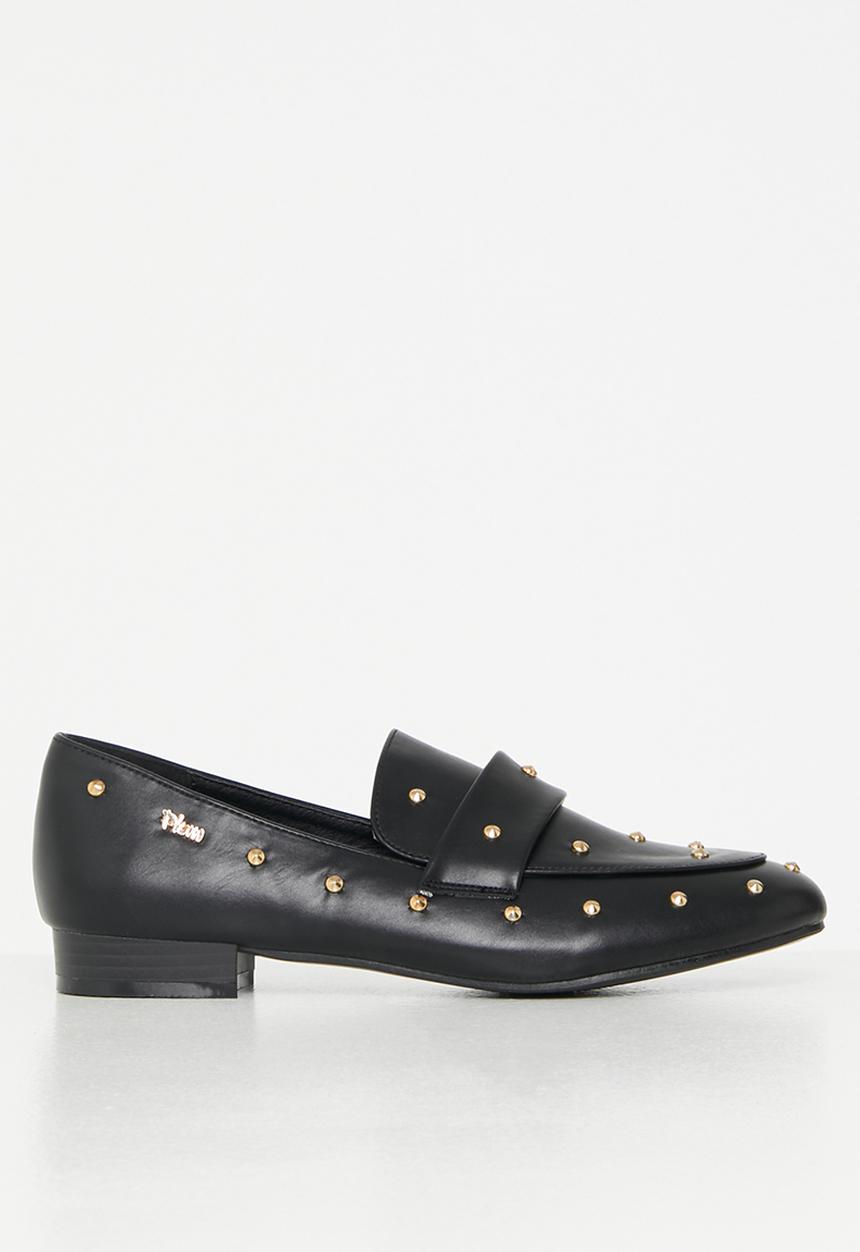 Plum - Optic studded loafer - black