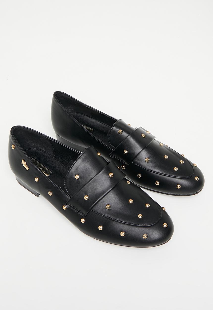 Plum - Optic studded loafer - black