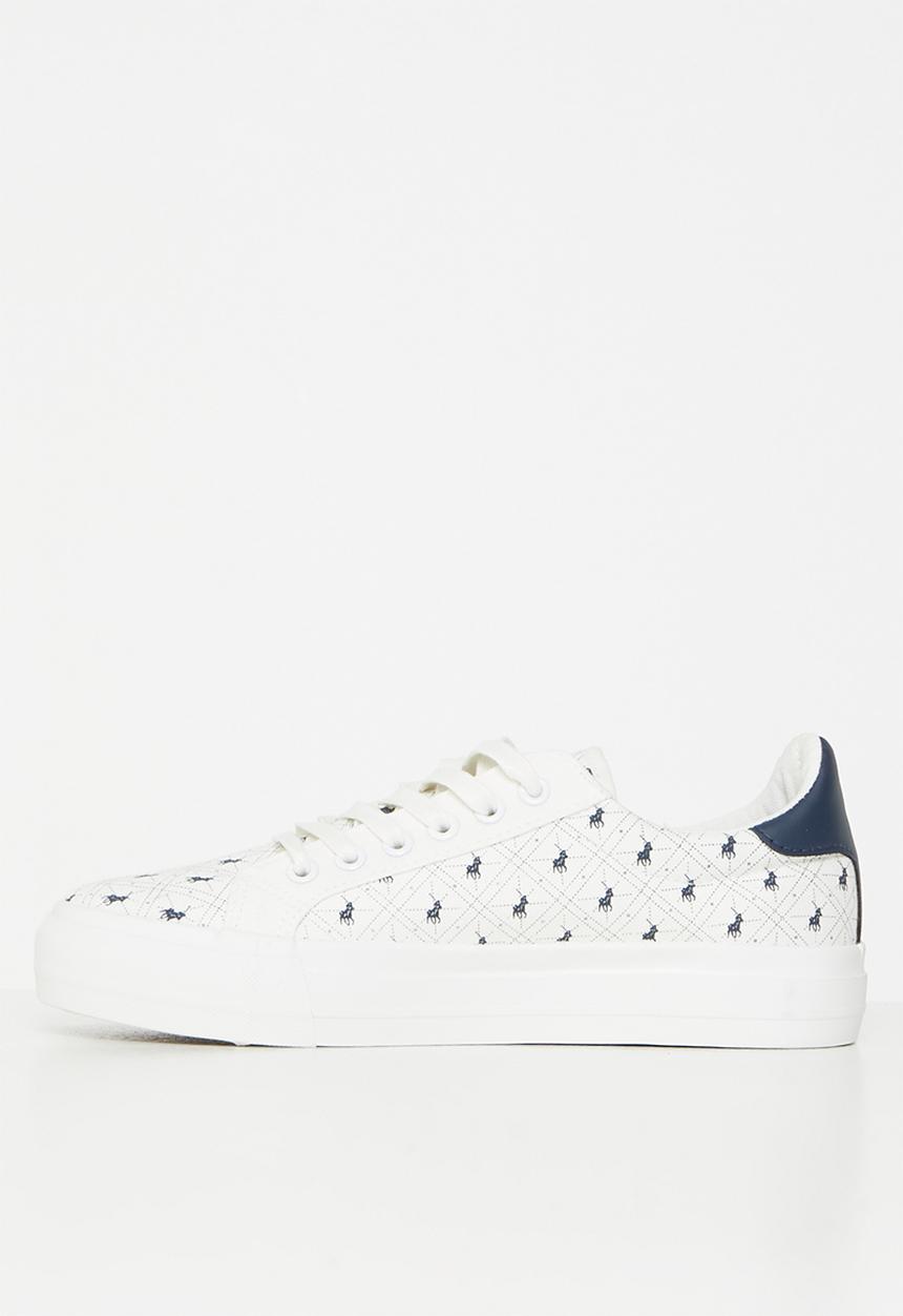 POLO - Pony aop canvas sneaker - white