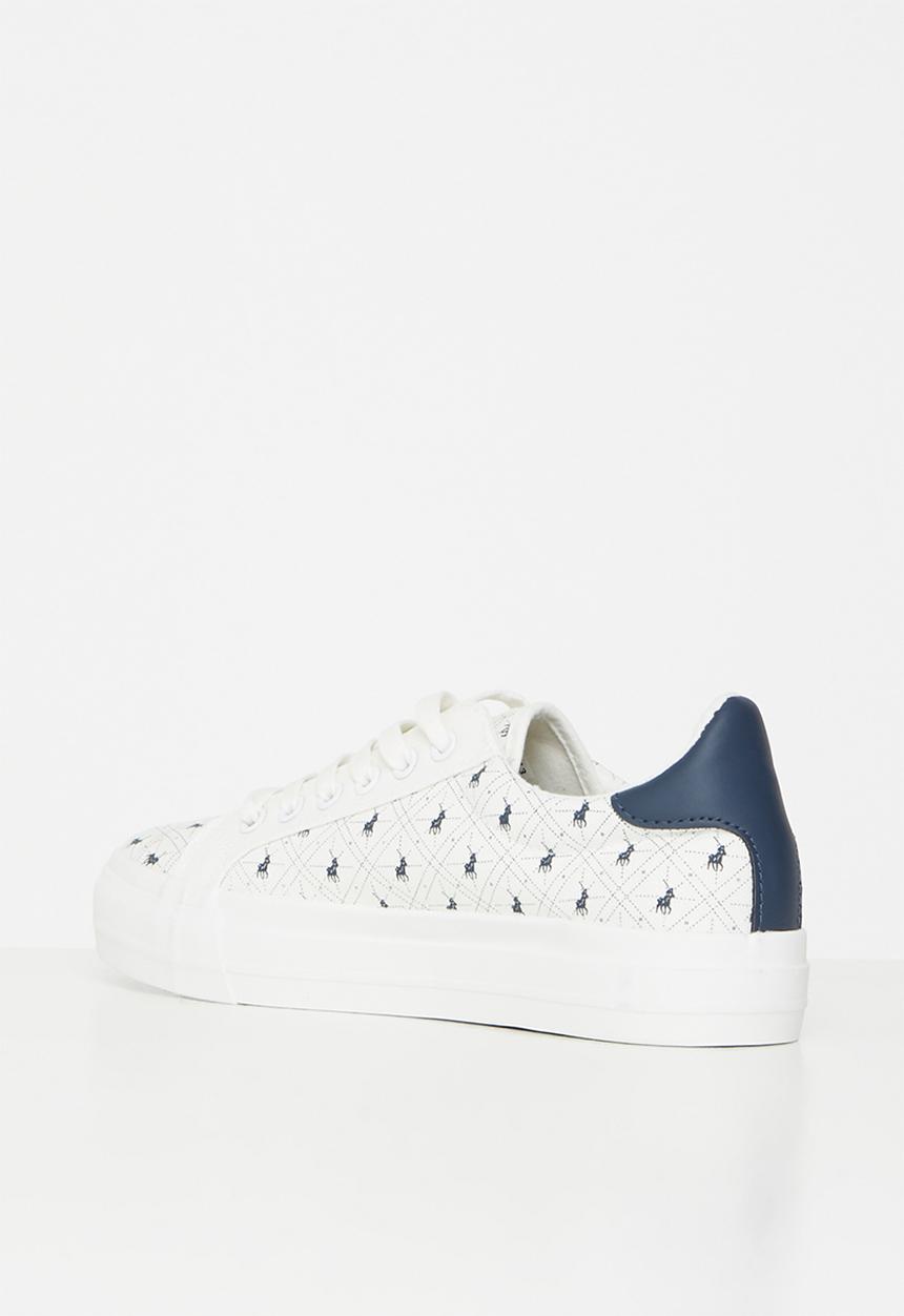 POLO - Pony aop canvas sneaker - white
