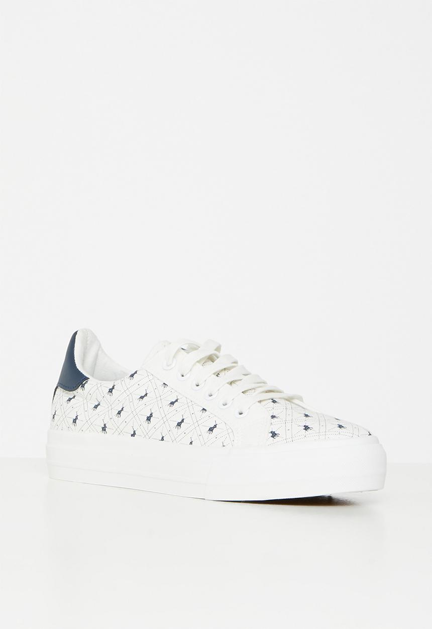 POLO - Pony aop canvas sneaker - white