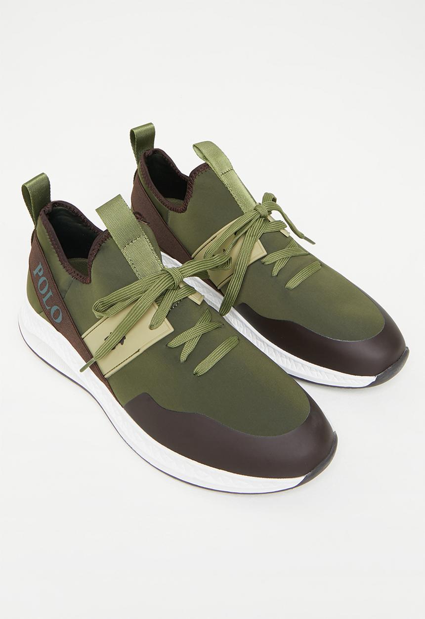 POLO - Mens athleisure side flash polo sneaker - olive