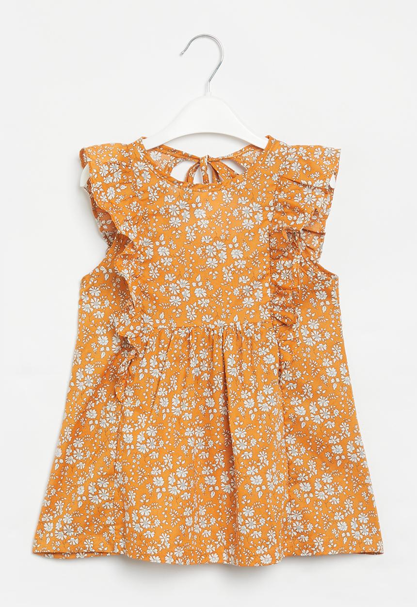 Pop Candy - Printed dress - mustard