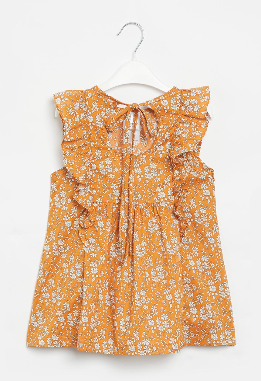 Pop Candy - Printed dress - mustard