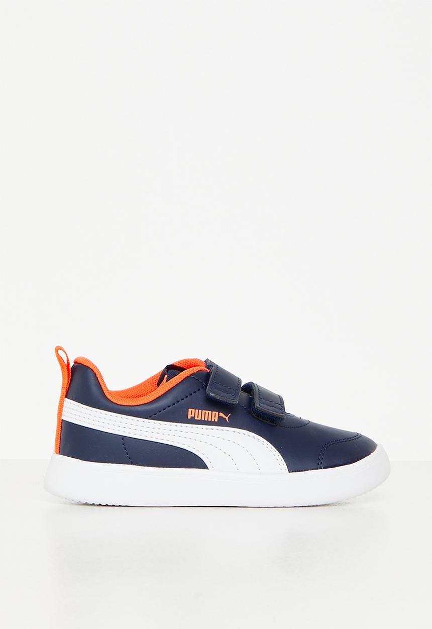 PUMA - Courtflex v2 v inf - peacoat-puma white-nasturtium